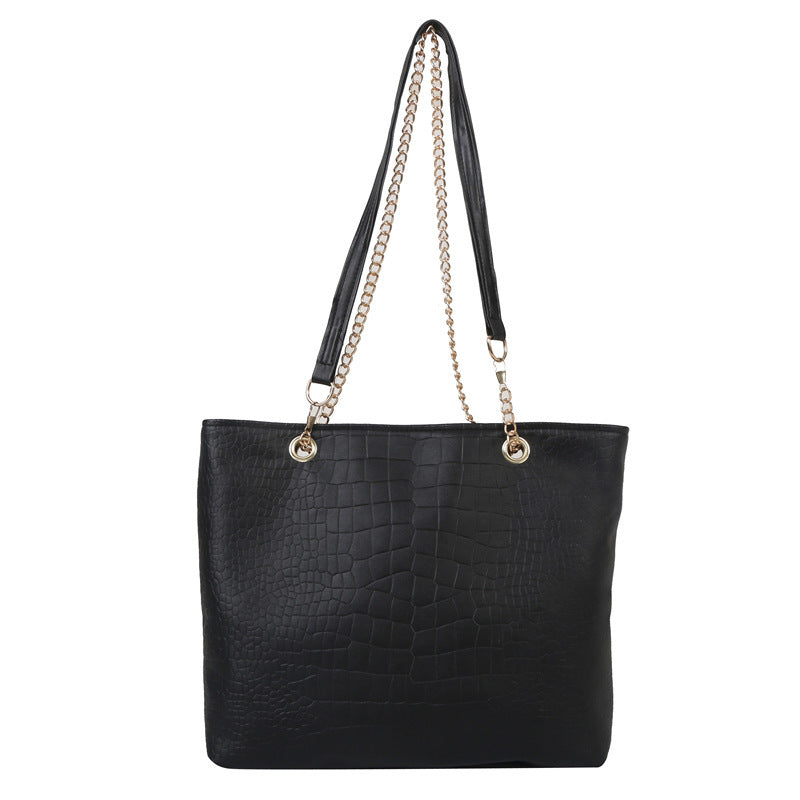 Wholesale PU Simple Solid Color Soft Leather Tote Bag
