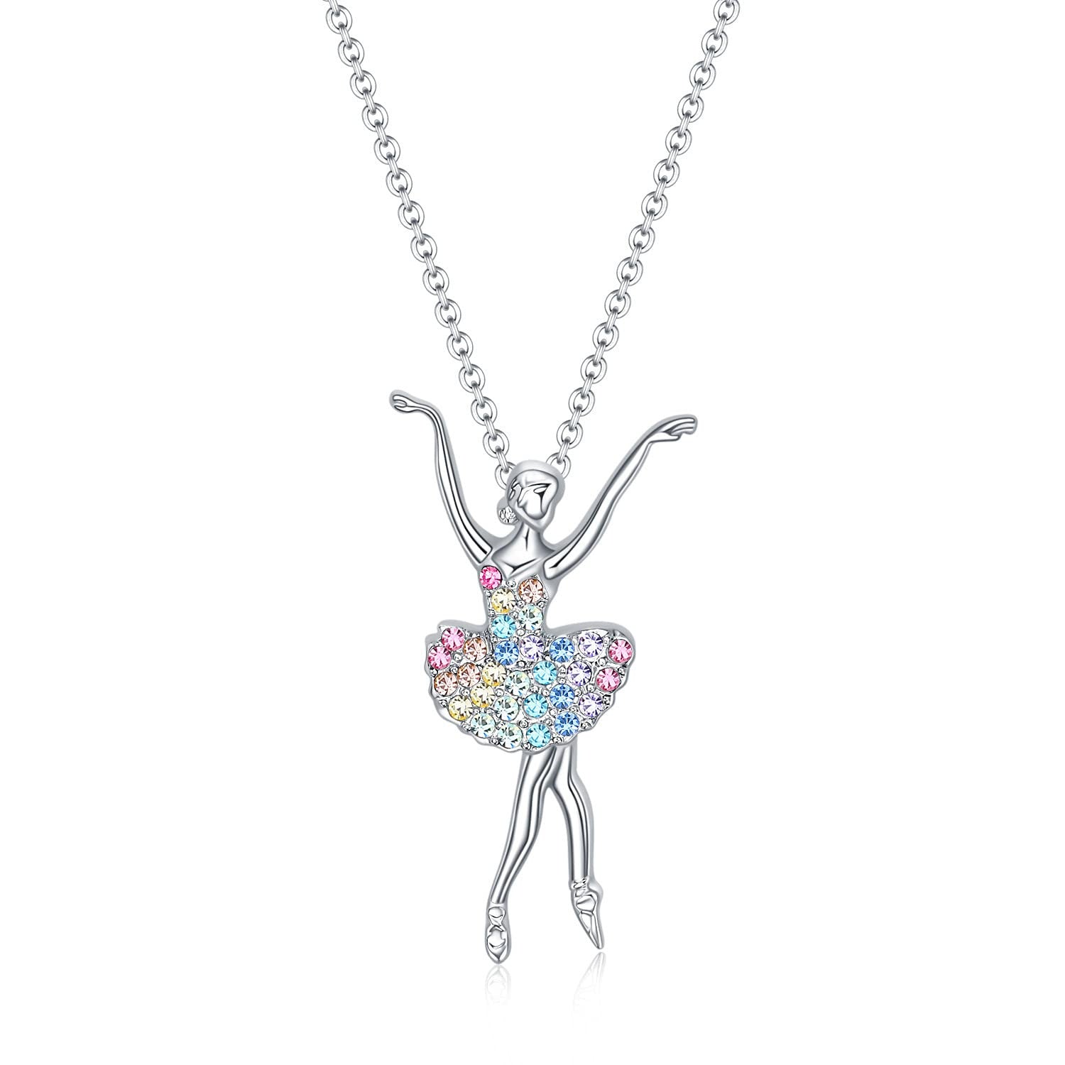 Wholesale Ballerina Girl Pendant Alloy Necklace