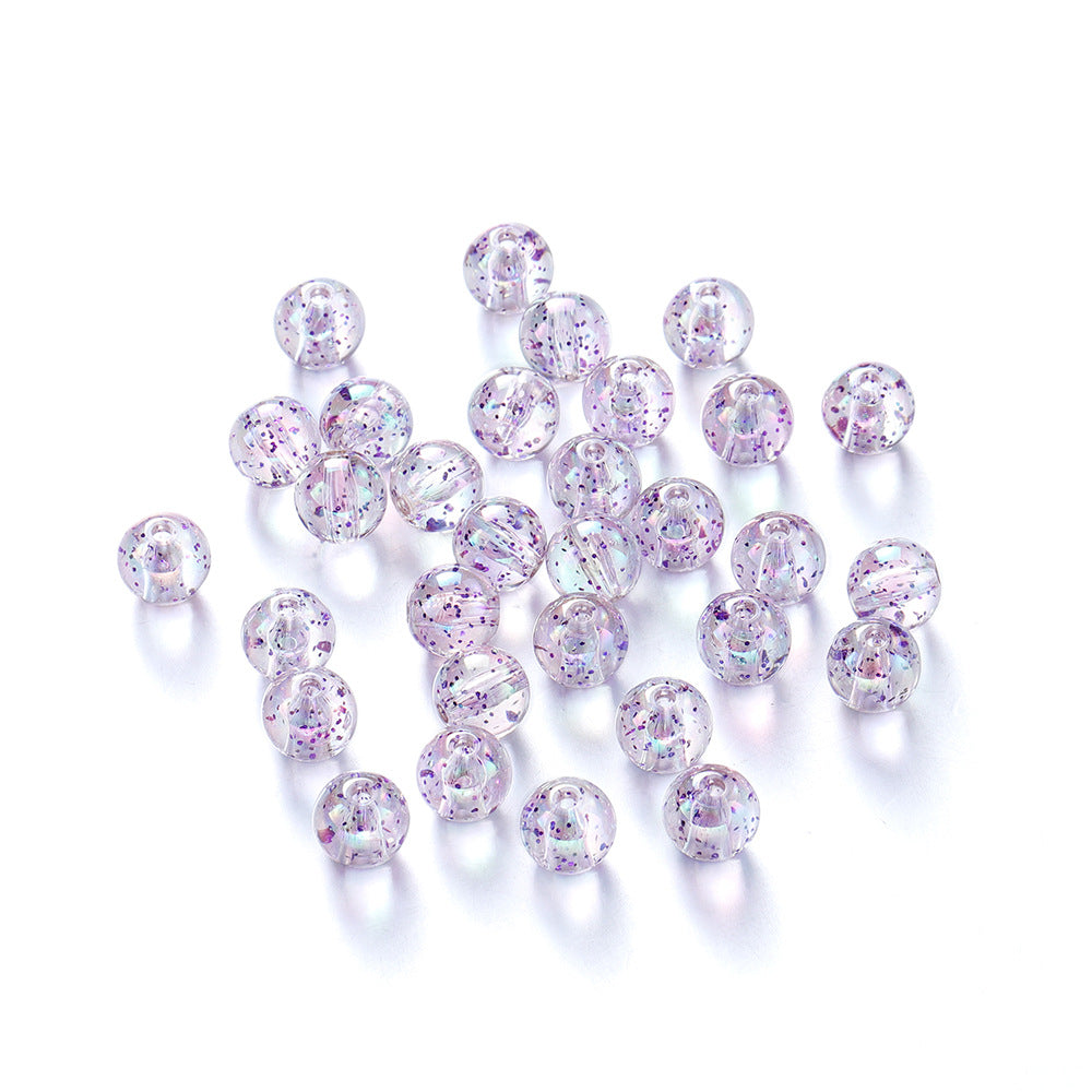Wholesale 30pcs Acrylic 8-10mm Round Bead Sequin Straight Hole DIY Bead Beads