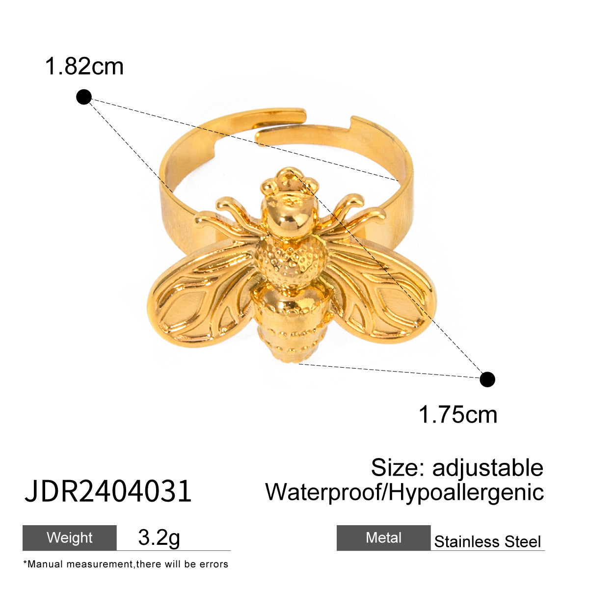 Wholesale Personalized Versatile 18k Gold Stainless Steel Bow Ring