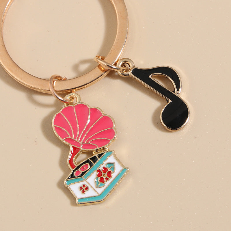 Wholesale 10PCS Gramophone Metal Keychain