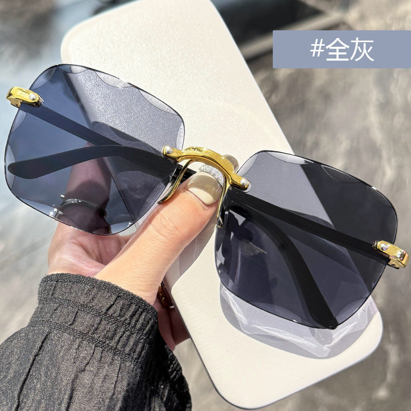 Wholesale Frameless Cut Edge Trendy Fashion Anti-ultraviolet Sunglasses
