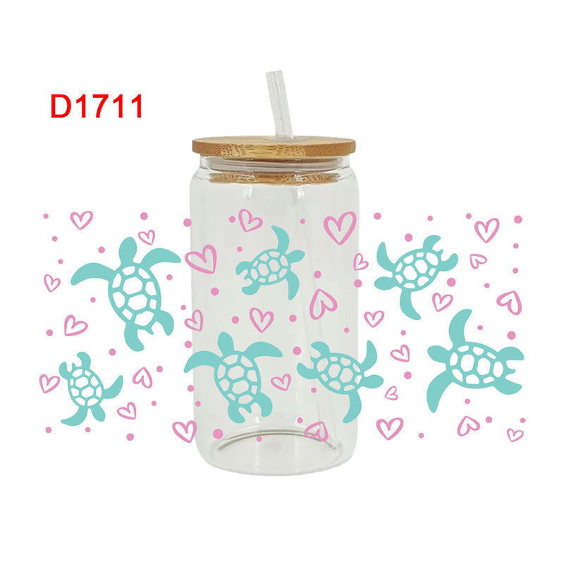 Wholesale  cartoon printing heat transfer Cup sticker 23cm x 11cm 16oz Cup UV DTF Wraps