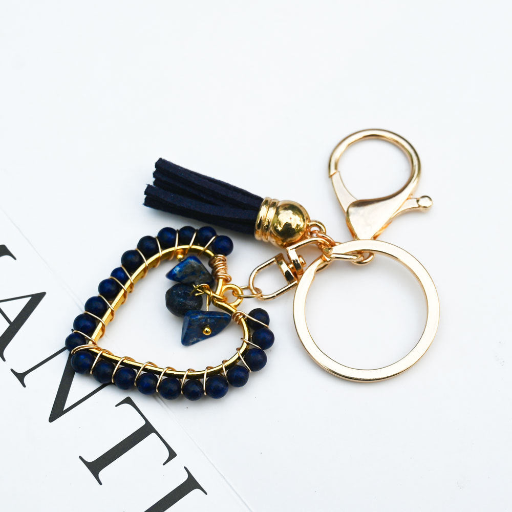 Wholesale  Natural Stone Keychain Bohemian Style