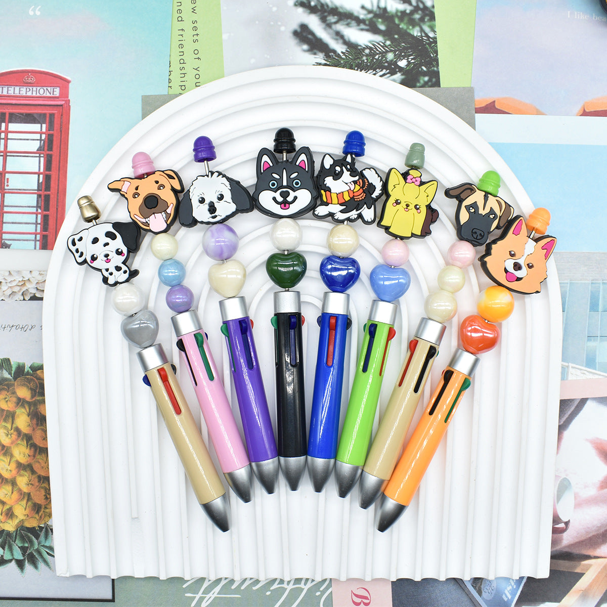 Wholesale  Random100pcs/pack Cute Pet Dog Series Cartoon Beads