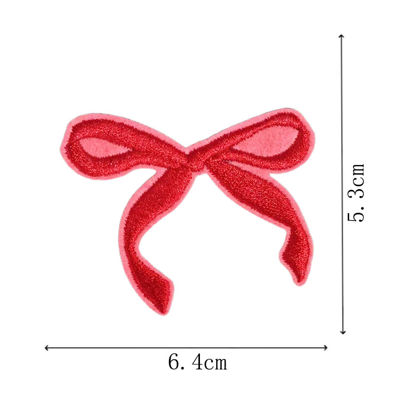 Wholesale Red diverse bow embroidery DIY Patches