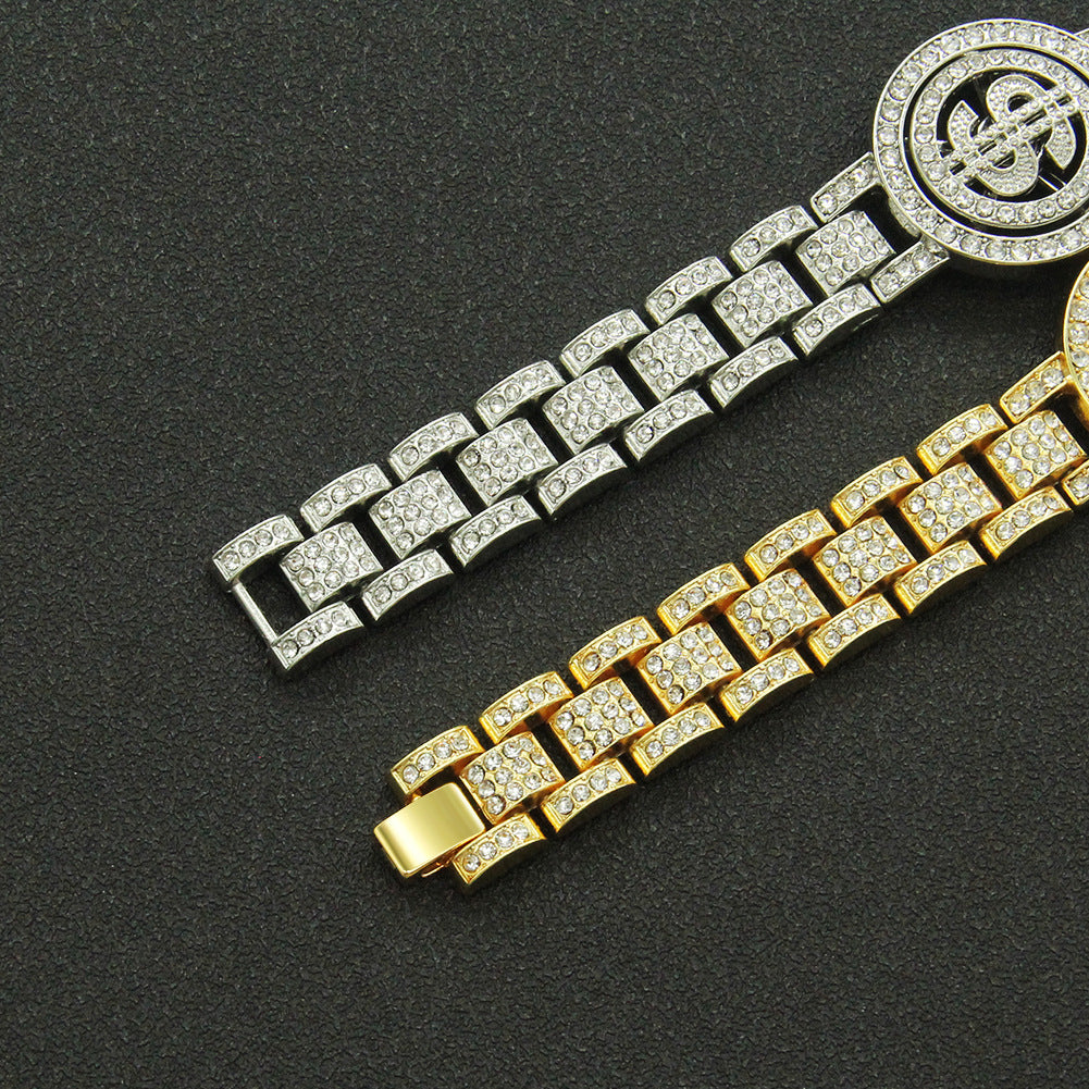 Wholesale Full Diamond Punk Alloy Bracelet