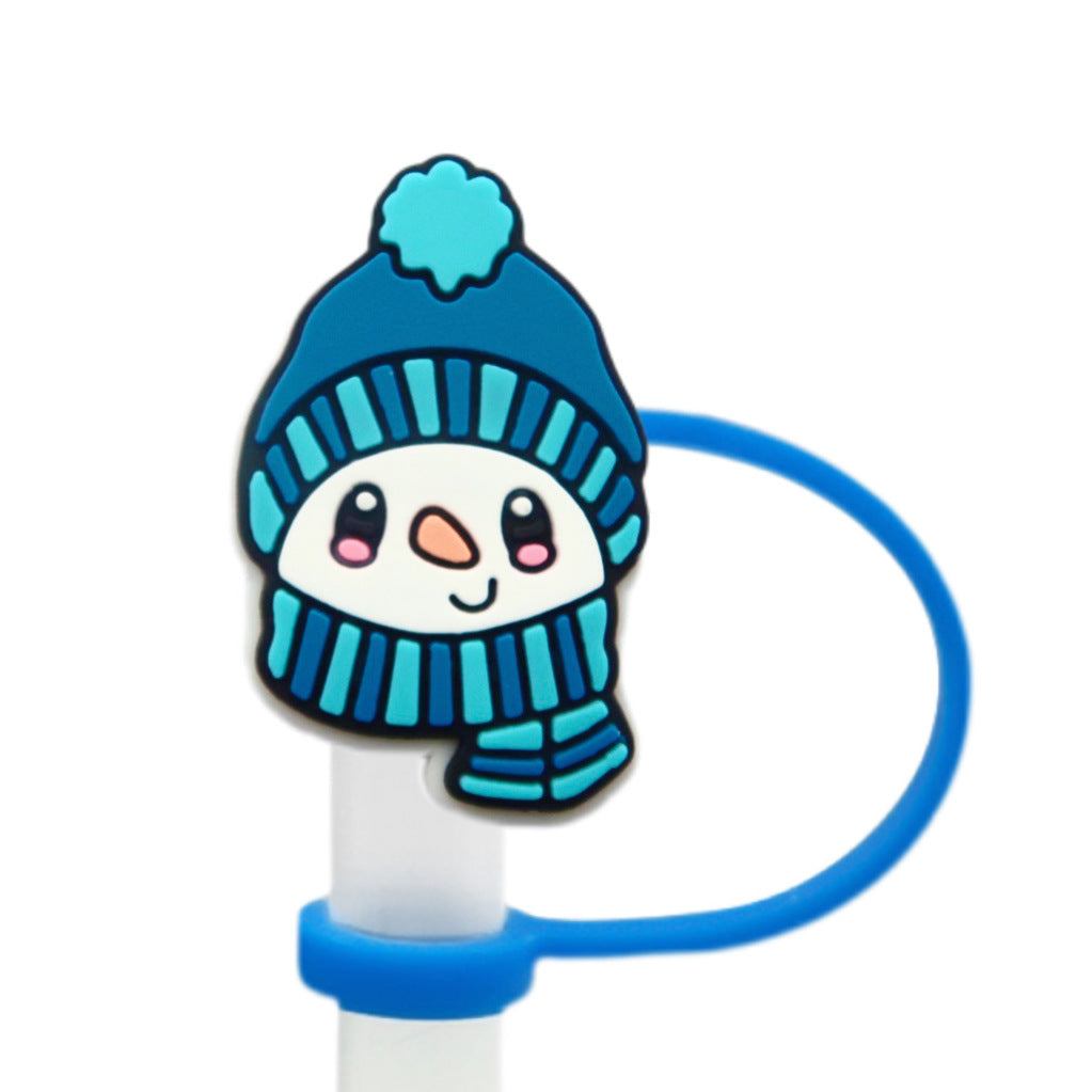 Wholesale 10pcs Winter Series Straw Cap Straw Sleeve Straw Tube Cap