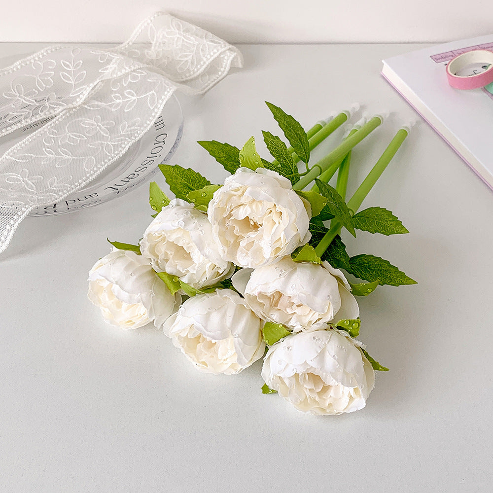 Wholesale Colorful Peony Flower Cute Flower Account  Plastic Pen