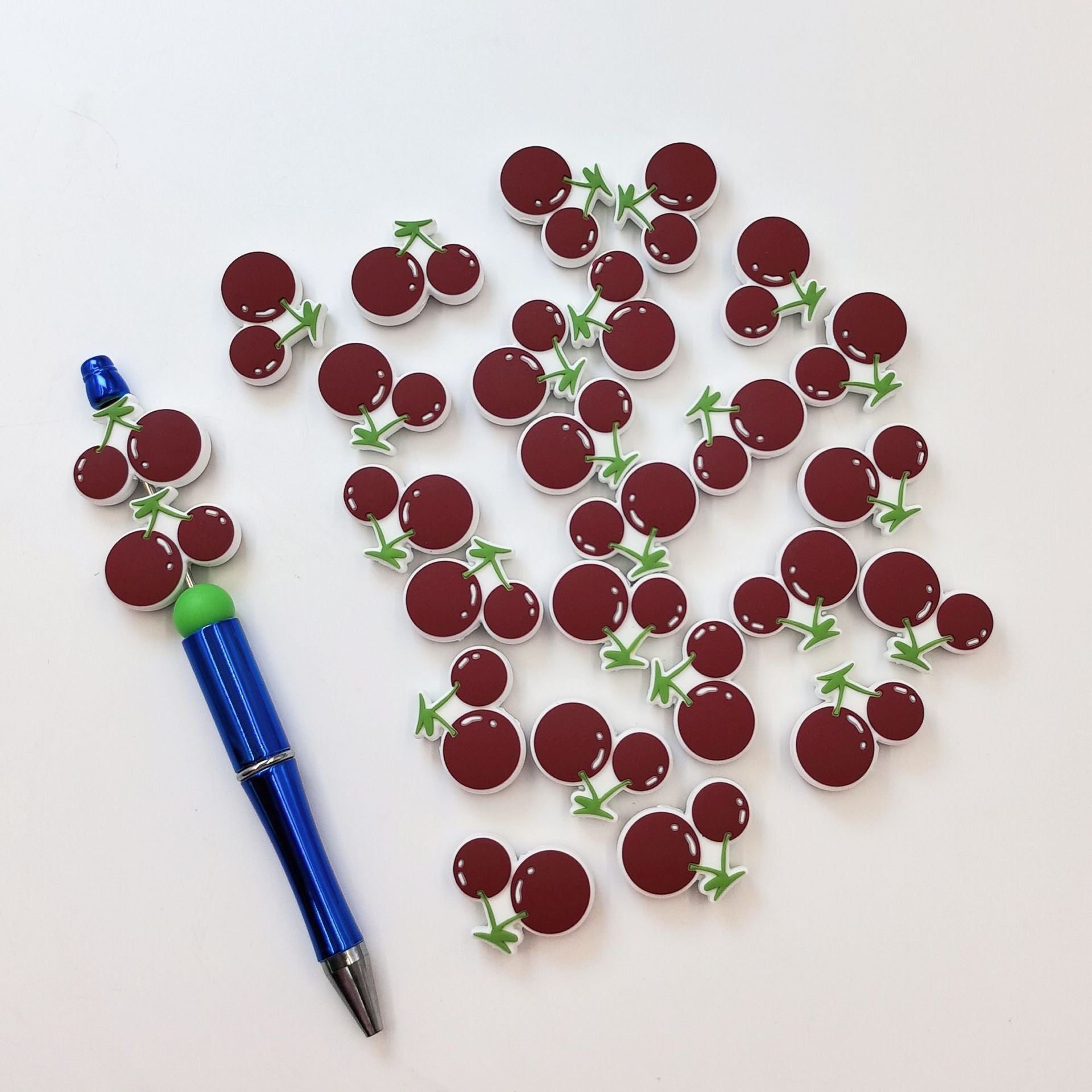 Wholesale 10PCS Silicone Cartoon Cherry Pattern Beads