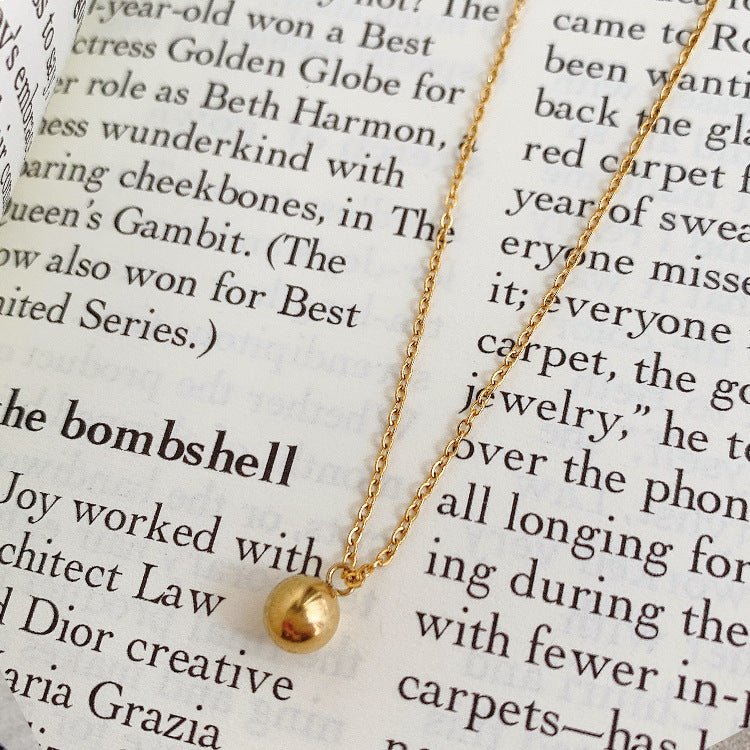 Wholesale Titanium Steel Non-fading Ball Oval Necklaces