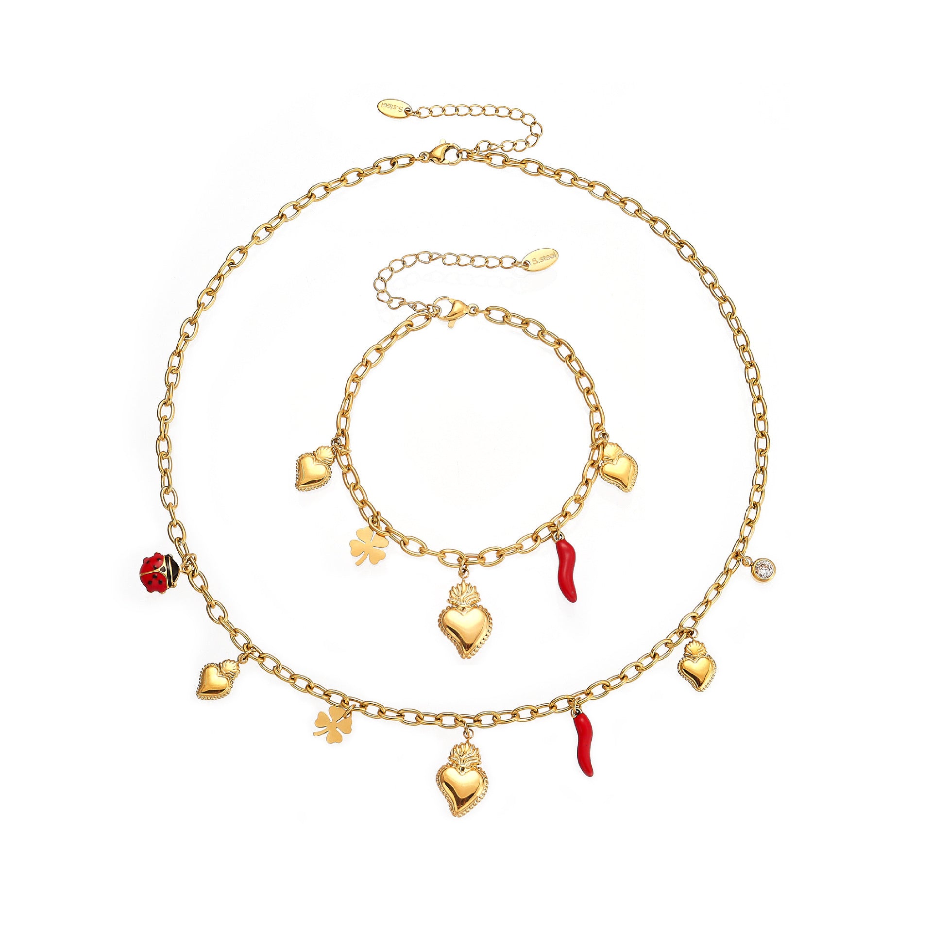 Wholesale Heart-shaped Titanium Steel Necklace