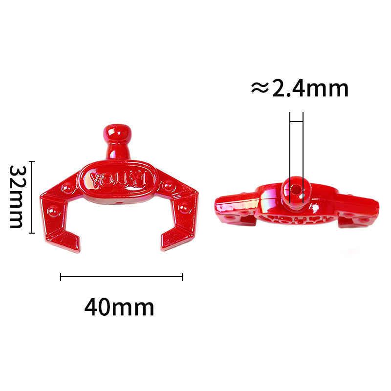 Wholesale 50pcs Cartoon Acrylic Claw Doll Clip with Vertical Hole DIY Beads