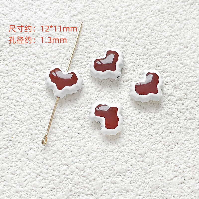 Wholesale 10pcs Dopamine Christmas Series Colorful Love Gift Box Beads
