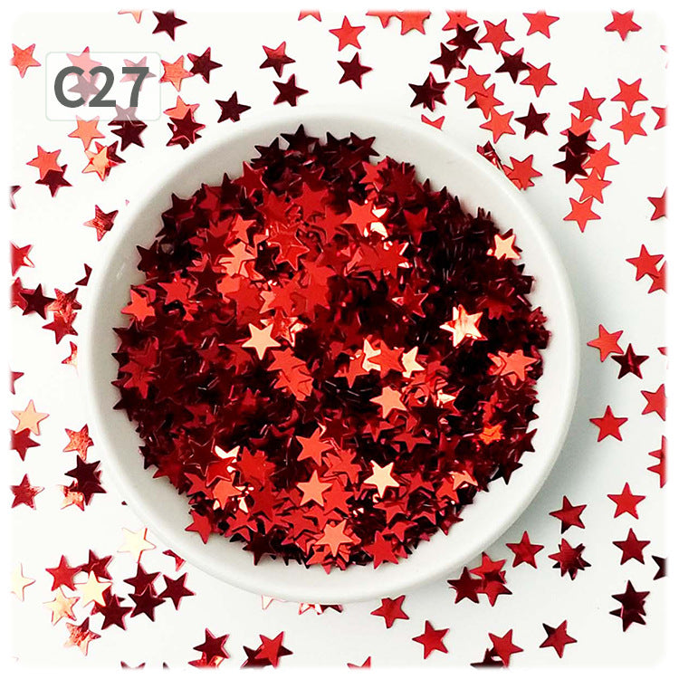Wholesale DIY oil painting sequins starry sky scattering five-pointed star gold light flat non-porous sheet
