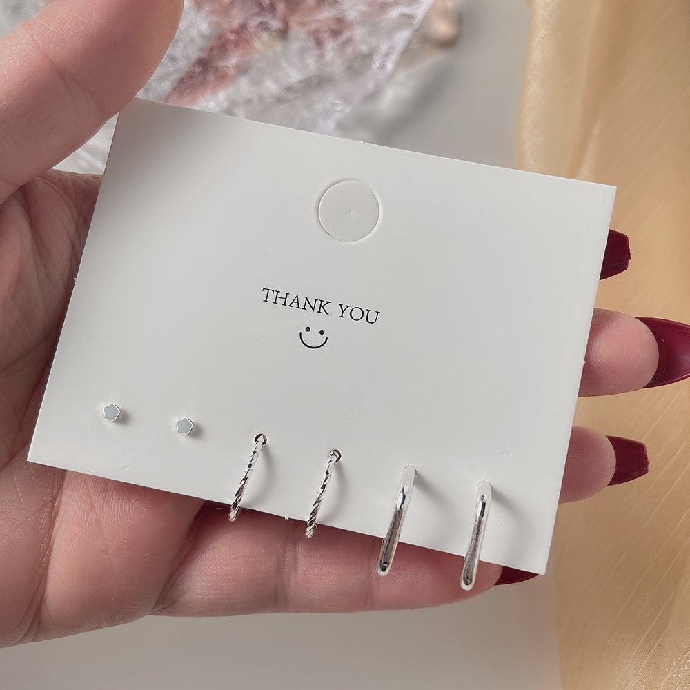 Wholesale S925 Silver Needle Geometric C Ring Circle Alloy Earrings