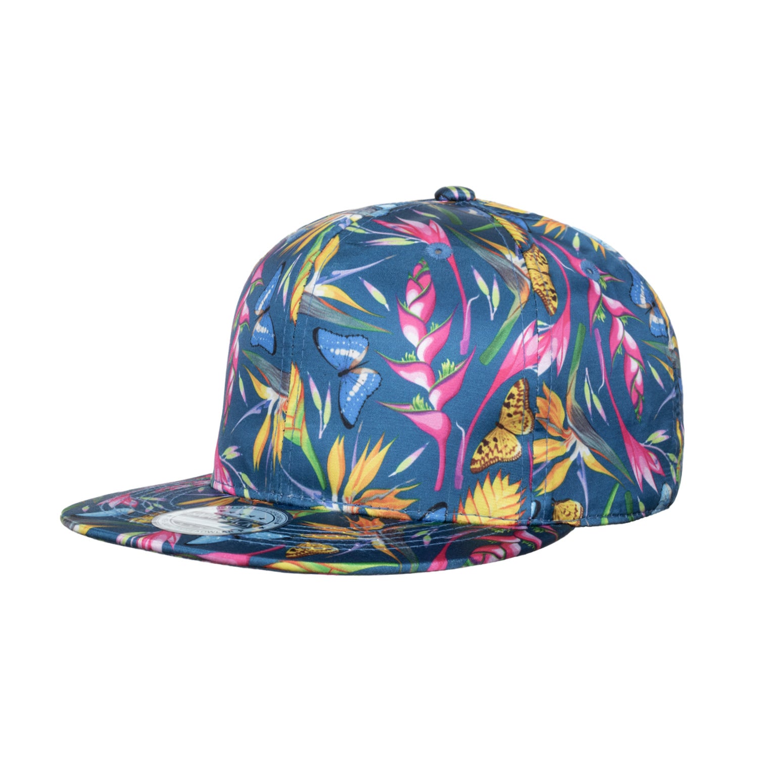 Wholesale Flat brim baseball cap with digital print of coconut tree pattern