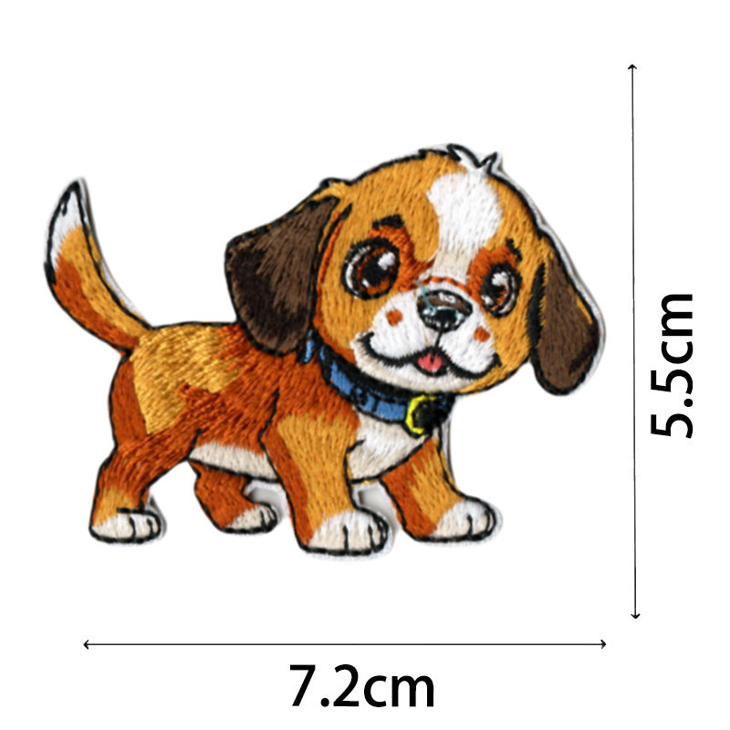 Wholesale Cartoon Puppy Embroidered Patches Set Of 9 Cute Applique Badges For Coats Fashion Accessory Gift