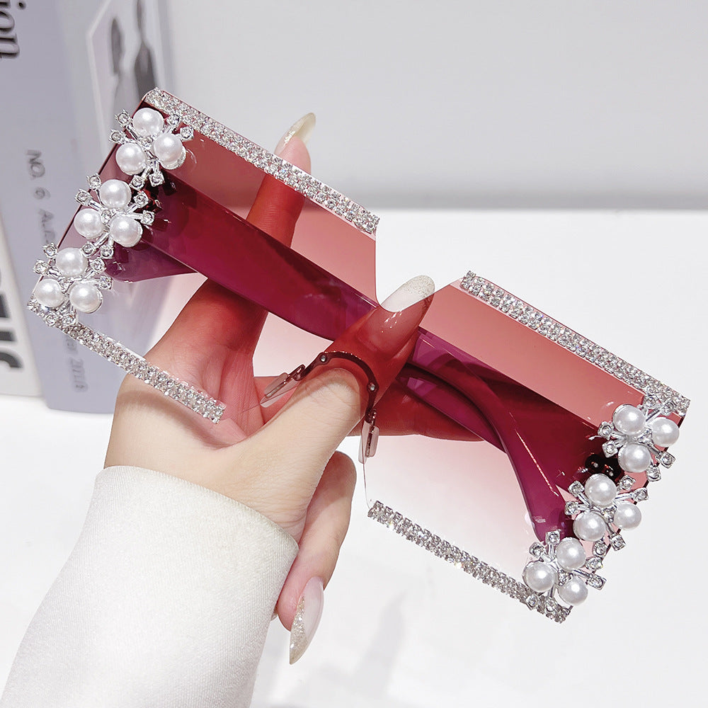 Wholesale Frameless Large Square Personalized Party Sunglasses