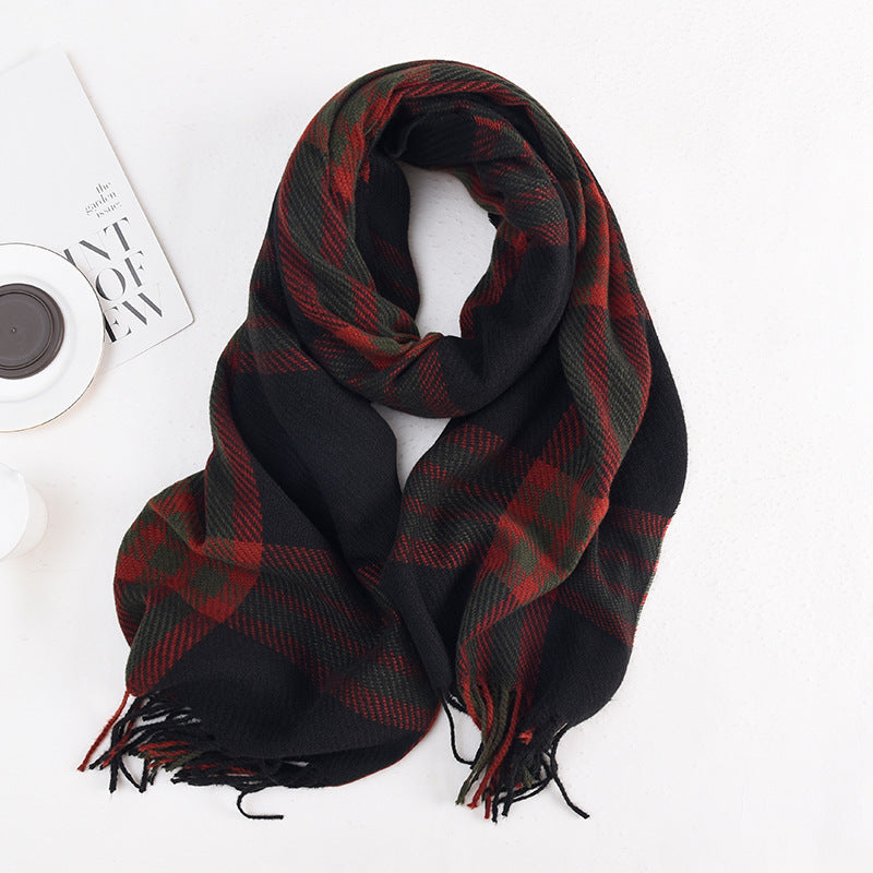 Wholesale Imitation Cashmere Fringed Plaid Scarves