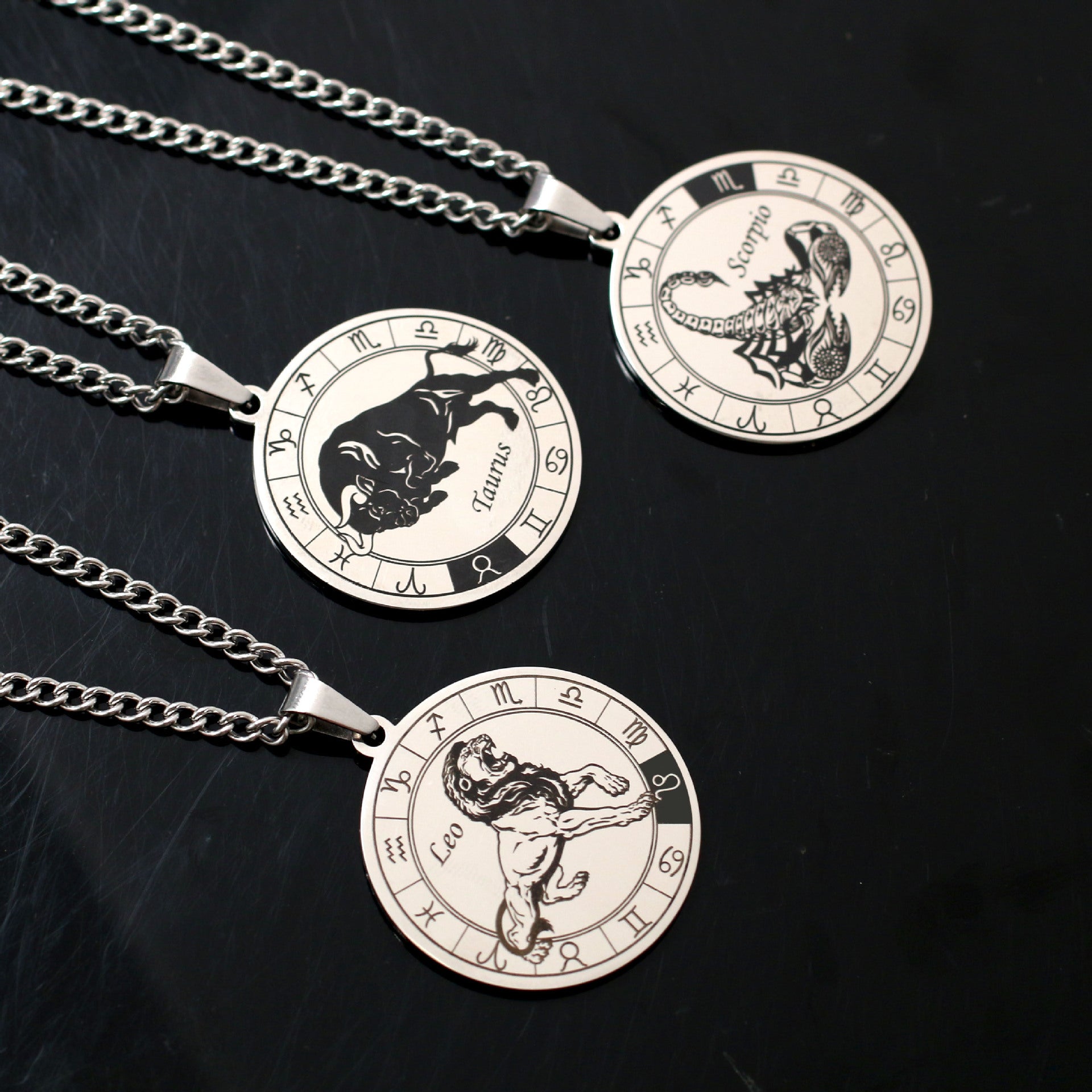 Wholesale 12 Constellation Stainless Steel Necklace