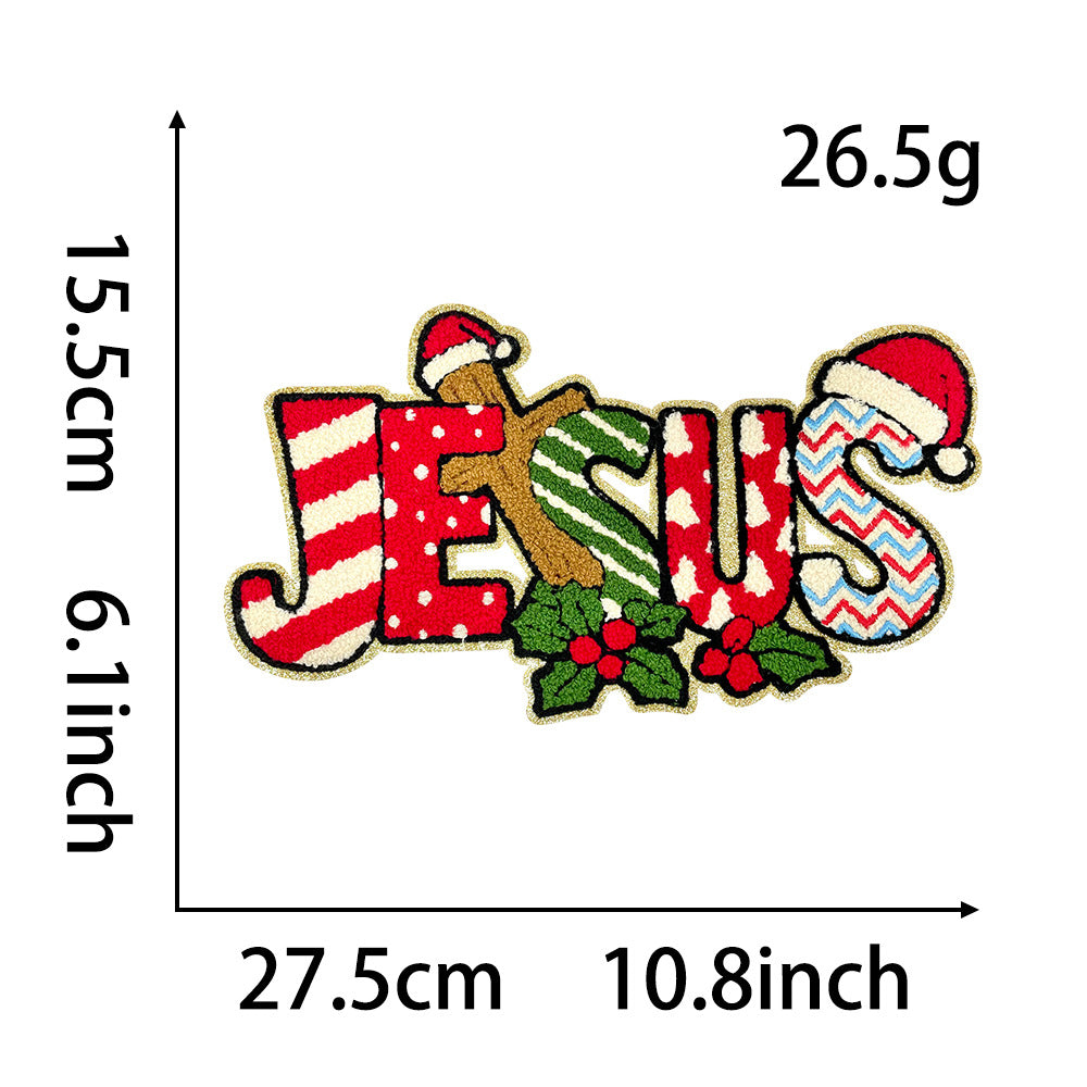 Wholesale Stylish Large Christmas  Patch With Gingerbread OH SNAP Sequin Embroidered Applique For et OLY Exclusive