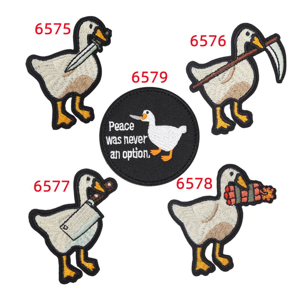 Wholesale Twill Cartoon Duck Embroidered Iron On Patches DIY Clothing Towel Applique 4 Styles Boutique Resale