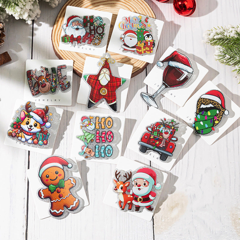 Wholesale Colorful Cute Cartoon Christmas Series Brooch