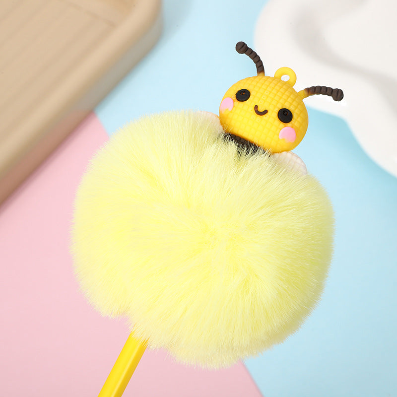 Wholesale  Cute and Fun Little Bee Hair Ball Pen