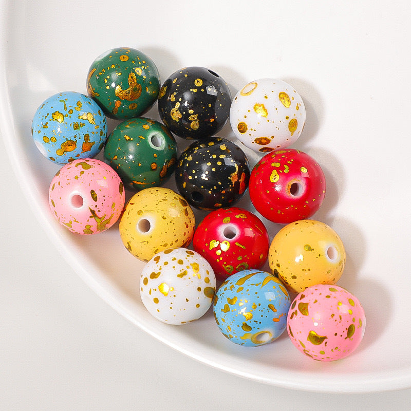 Wholesale 16mm 10PCS Acrylic Spray Painted Colored Round Beads