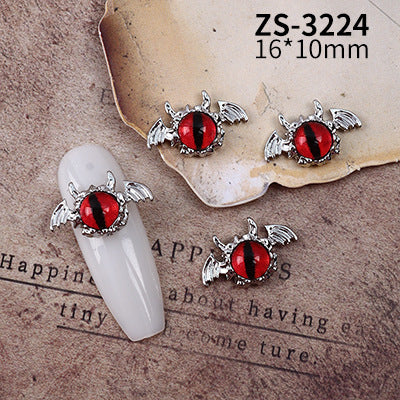 Wholesale Dark Cyberpunk Devil Eye Nail Art Decor In Alloy Metal Trendy Chic Nail Accessory For Everyday And Resale