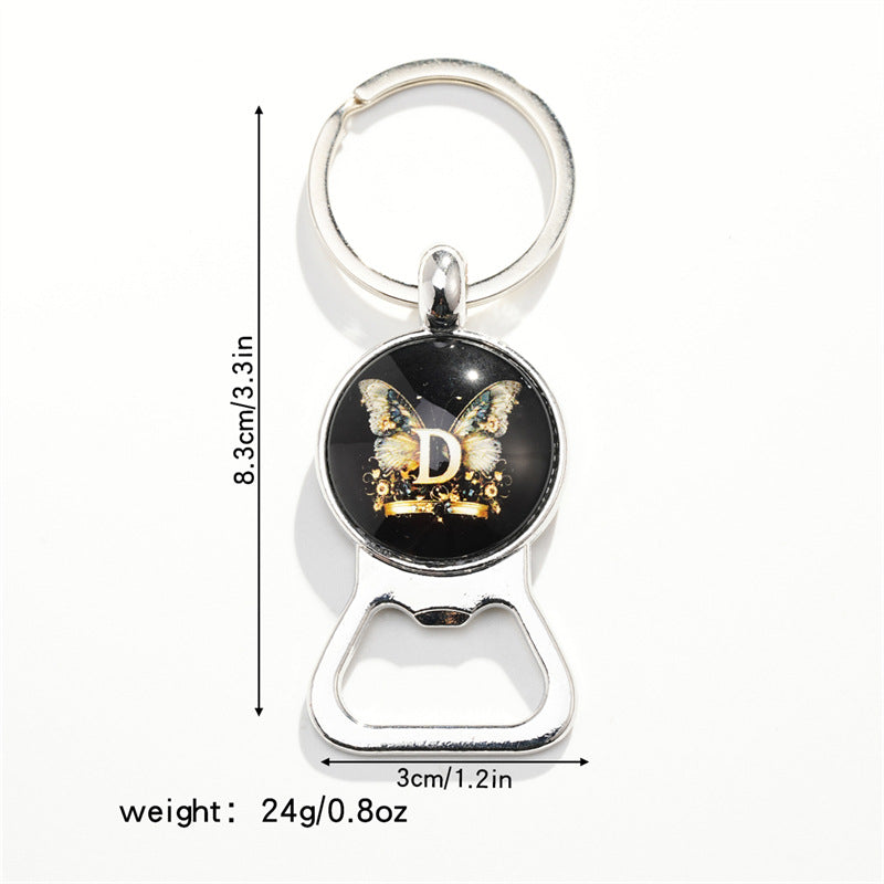Wholesale Letter Butterfly Bottle Opener Time Gem Keychain
