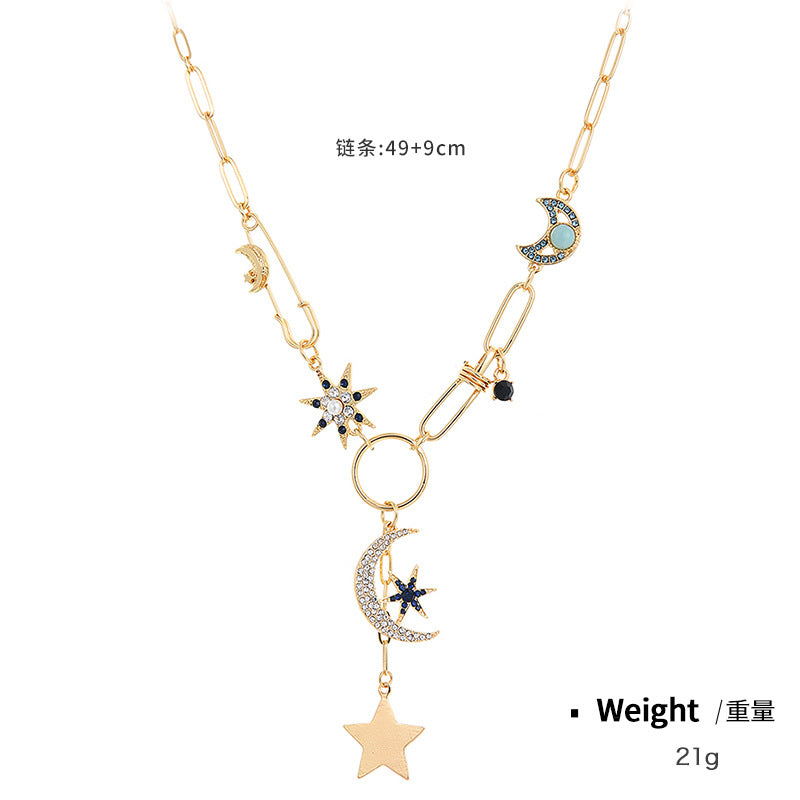 Wholesale Coin Inlaid Diamond Relief Alloy Necklaces