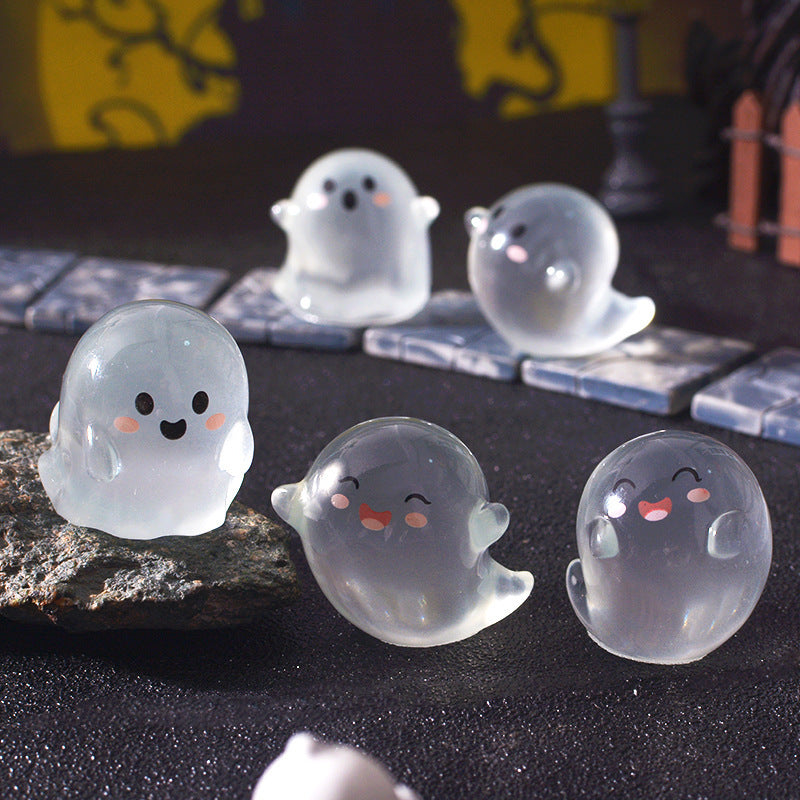 Wholesale  Glowing Ghost Resin Car Decoration - Cute Luminous Micro Landscape Ornament,  Trendy Home Decor Accent,  Birthday Gift