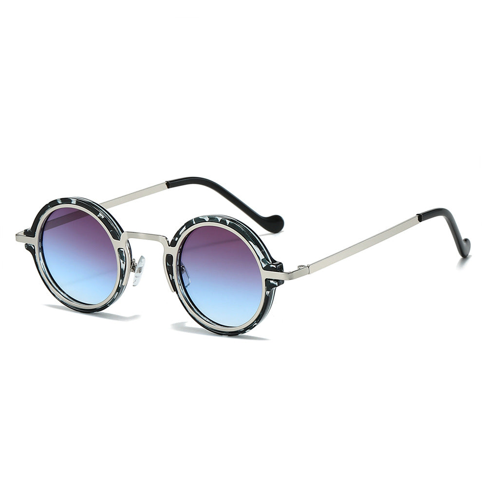 Wholesale Punk Men's Retro Shading Metal Frame Round -frame Sunglasses