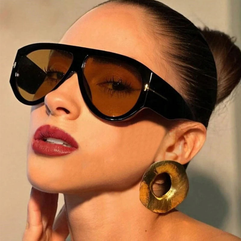 Wholesale Large-frame sunglasses  glasses retro UV-resistant sunglasses