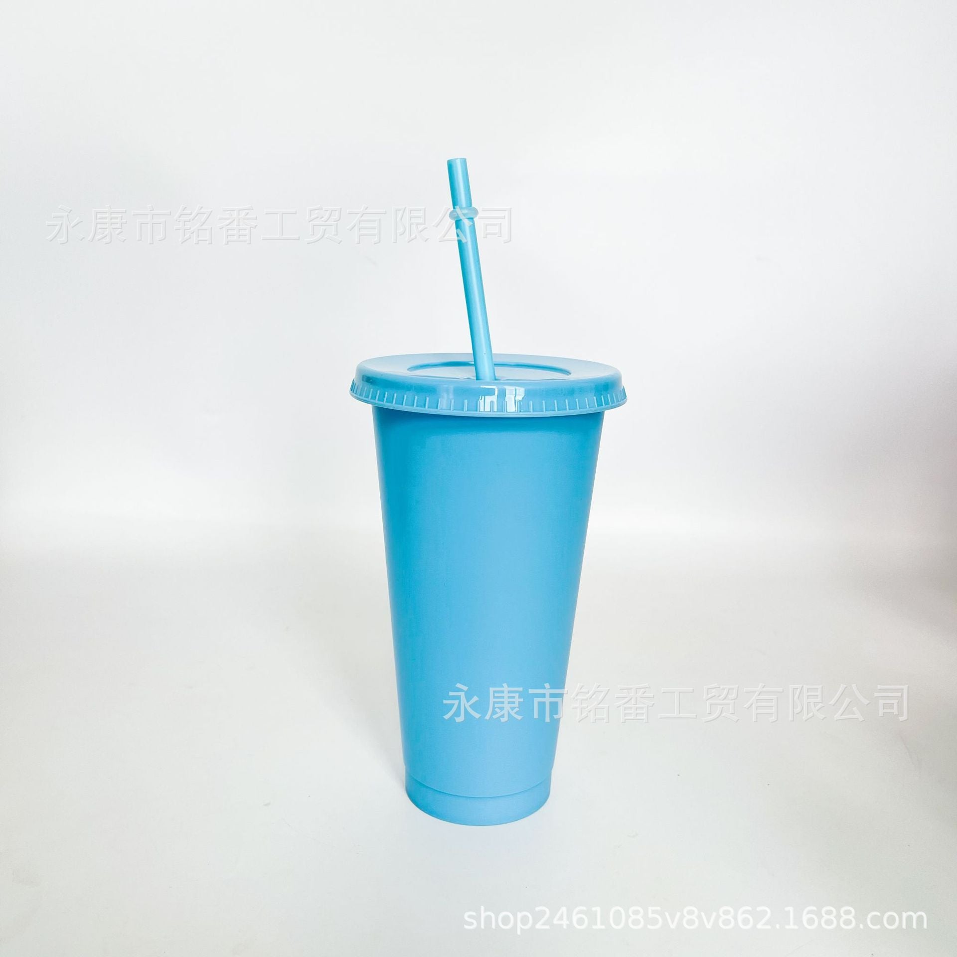 Wholesale 5pcs 24OZ solid color PP plastic large capacity 710ml straw cup