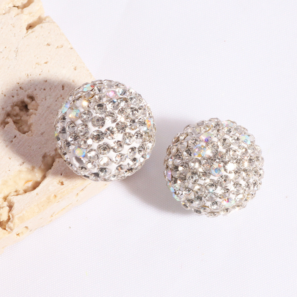 Wholesale 20pcs Sparkling soft clay colored full diamond beads