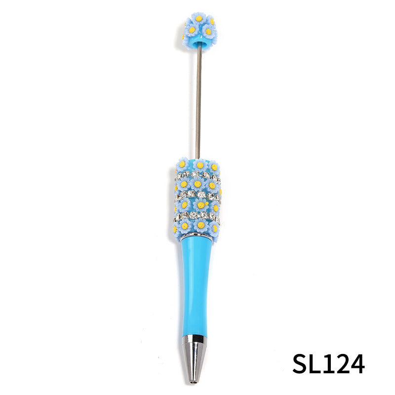Wholesale 10pcs Beadable Pens Heavy Industry Diy Resin Multi-color Small Flower Claw Ballpoint Pen