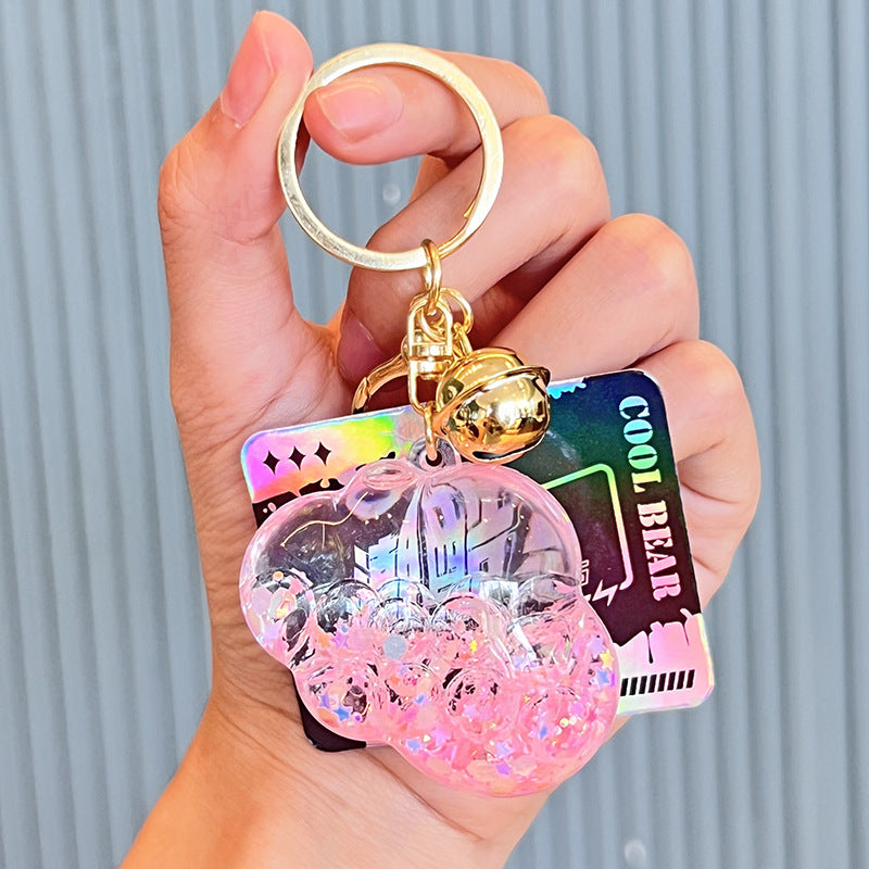 Wholesale Acrylic Cloud Quicksand Bottle Keychain