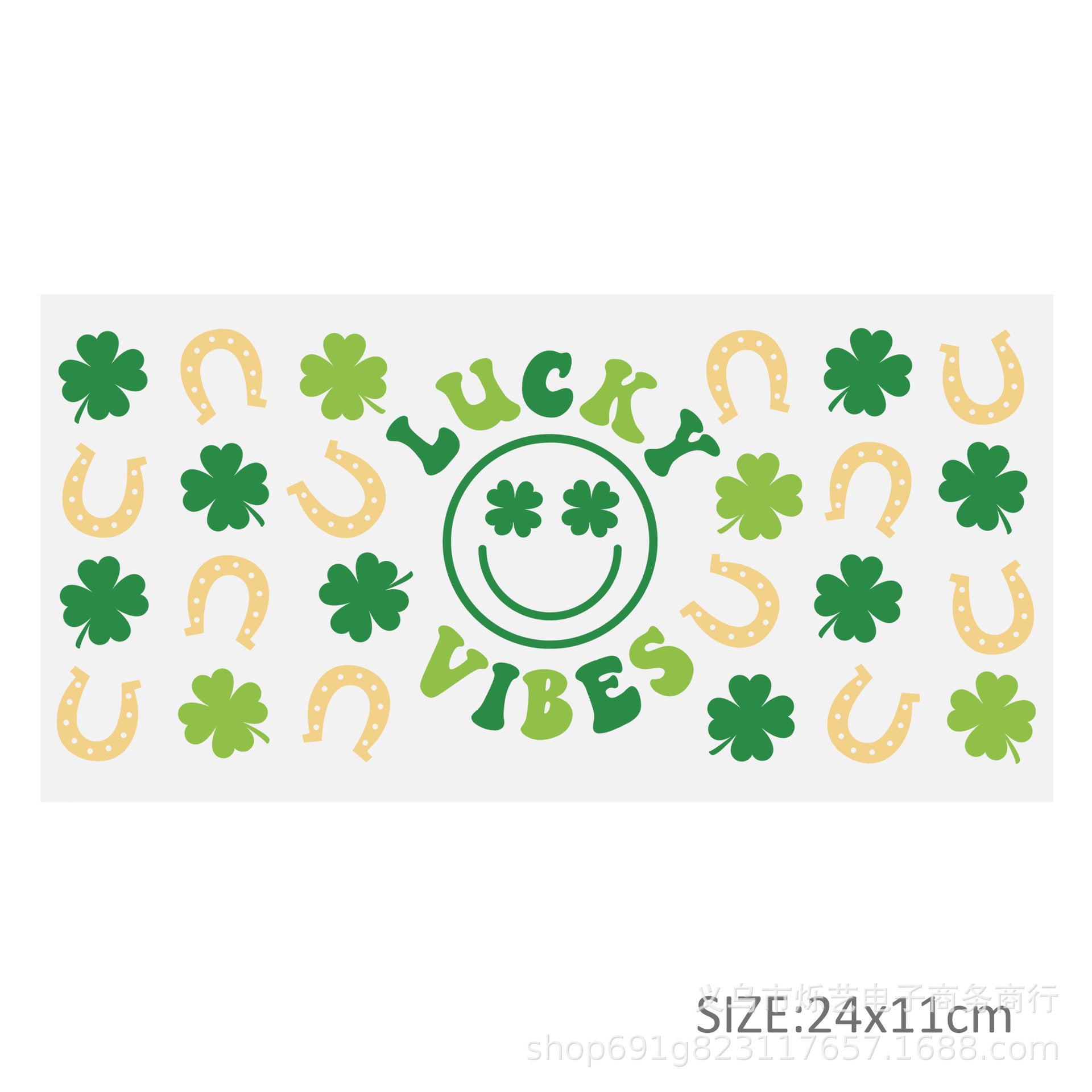 Wholesale Green Smiling Face Hat Halloween 16oz Cup UV DTF Wraps
