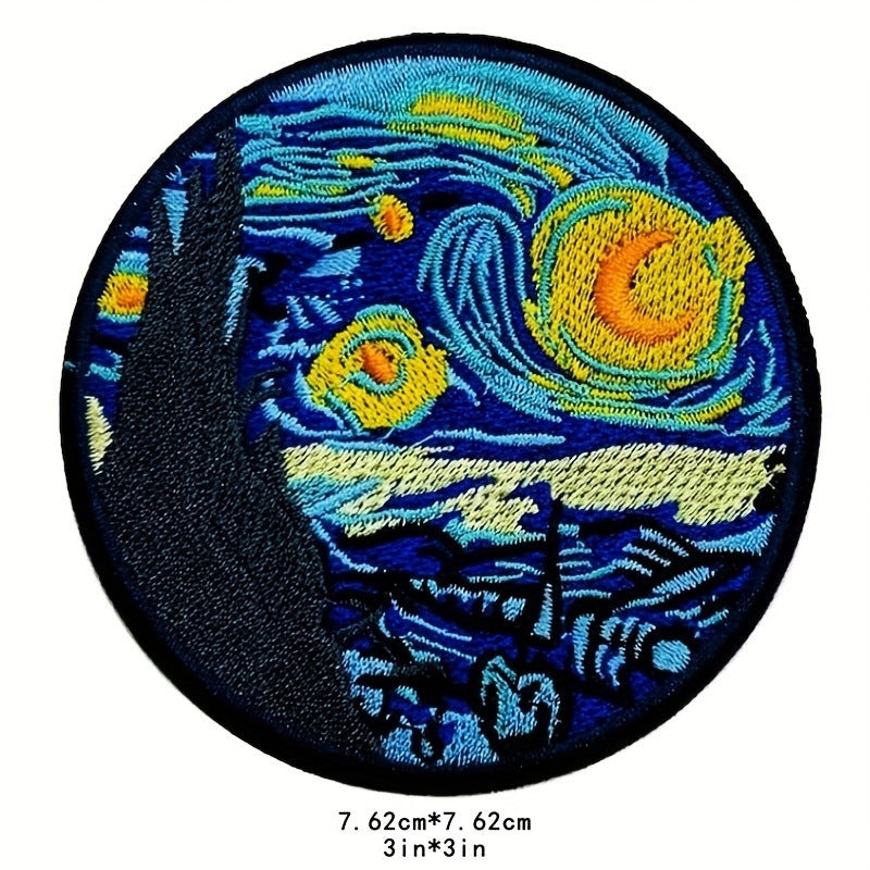 Wholesale Starry Sky Mountains Sunrise Embroidery DIY Patches