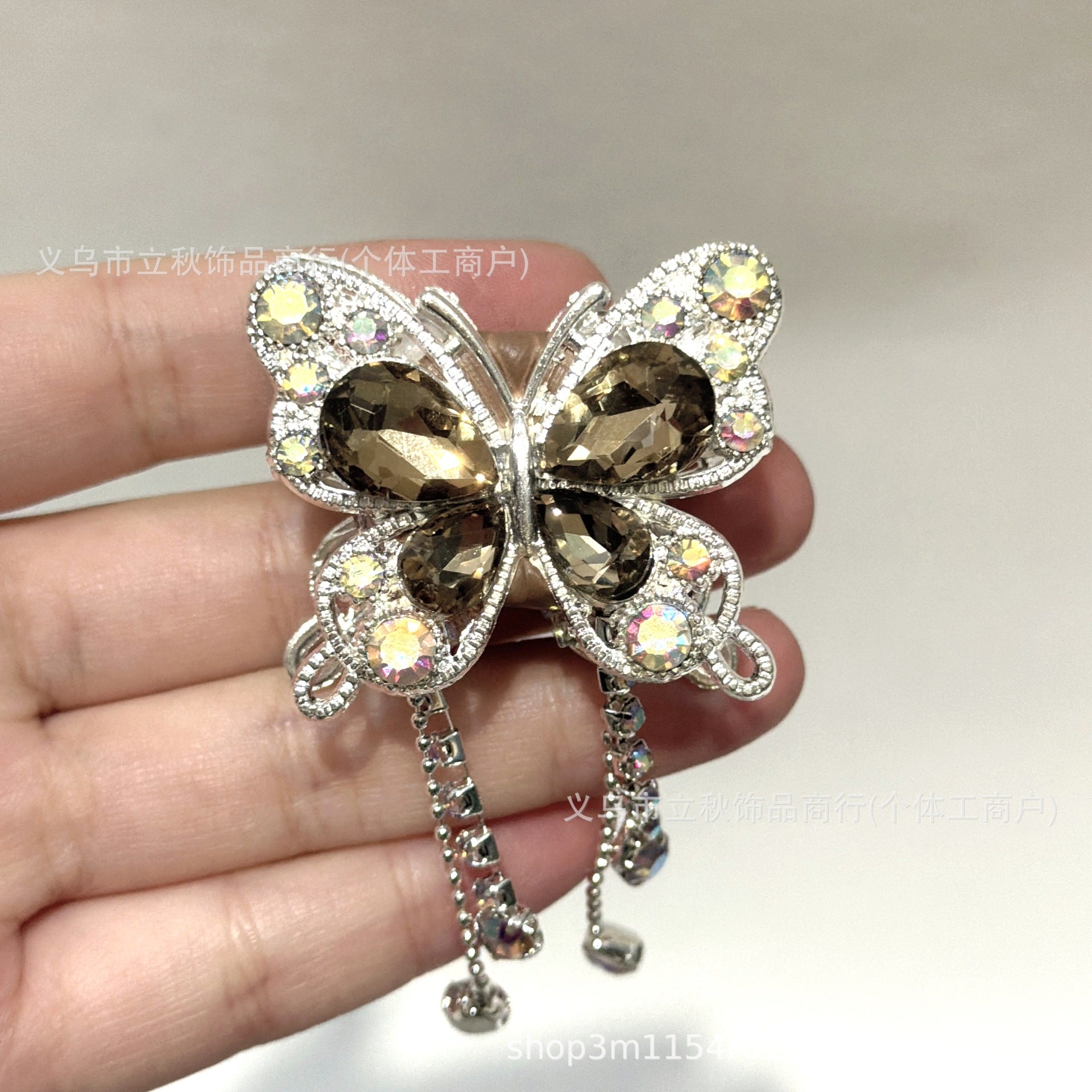 Wholesale 10pcs Soft ceramic three-dimensional butterfly crystal tassel beads