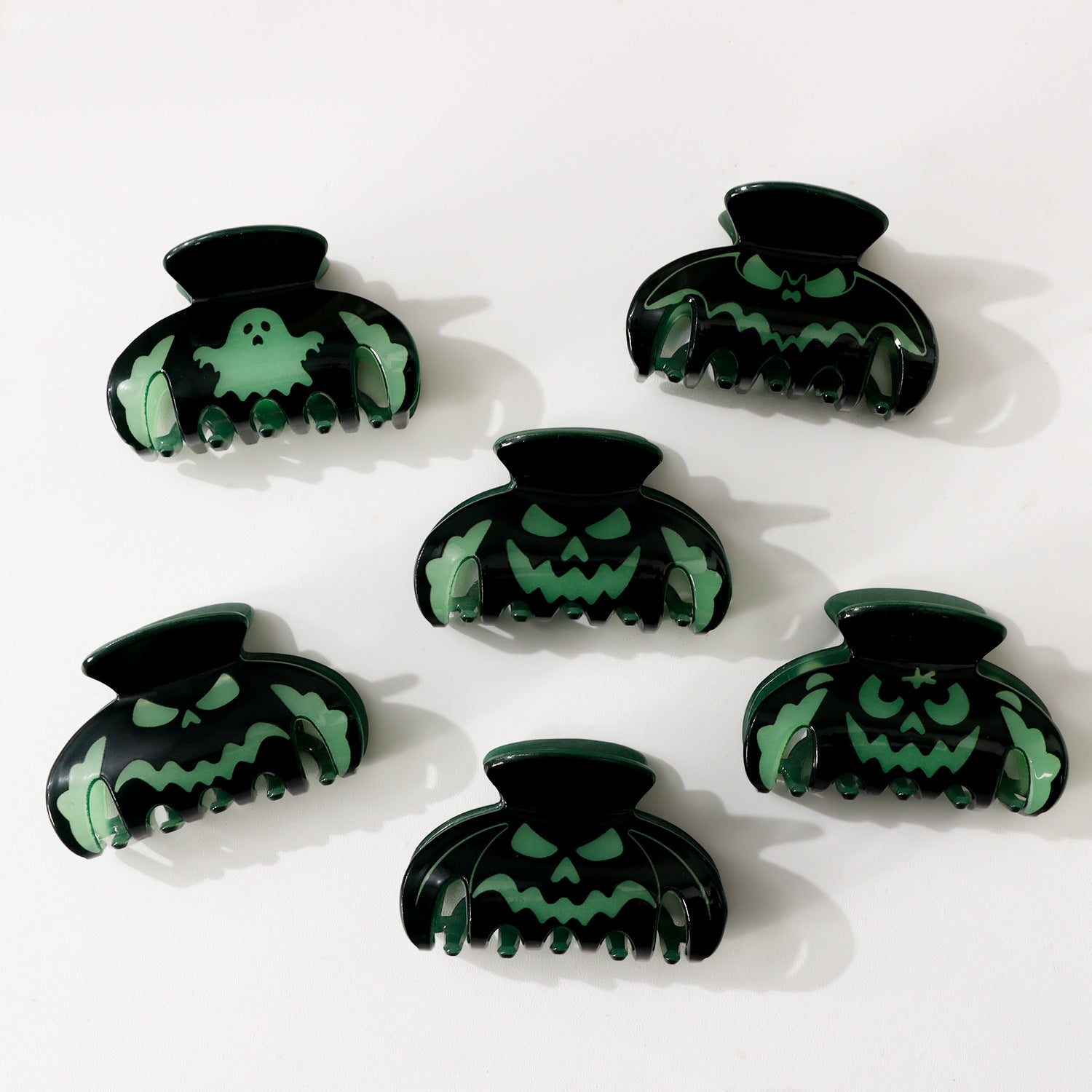 Wholesale Glow In The Dark Pumpkin Skull Acrylic Hair Claw Clip Funny  Party Hair Accessory For Women