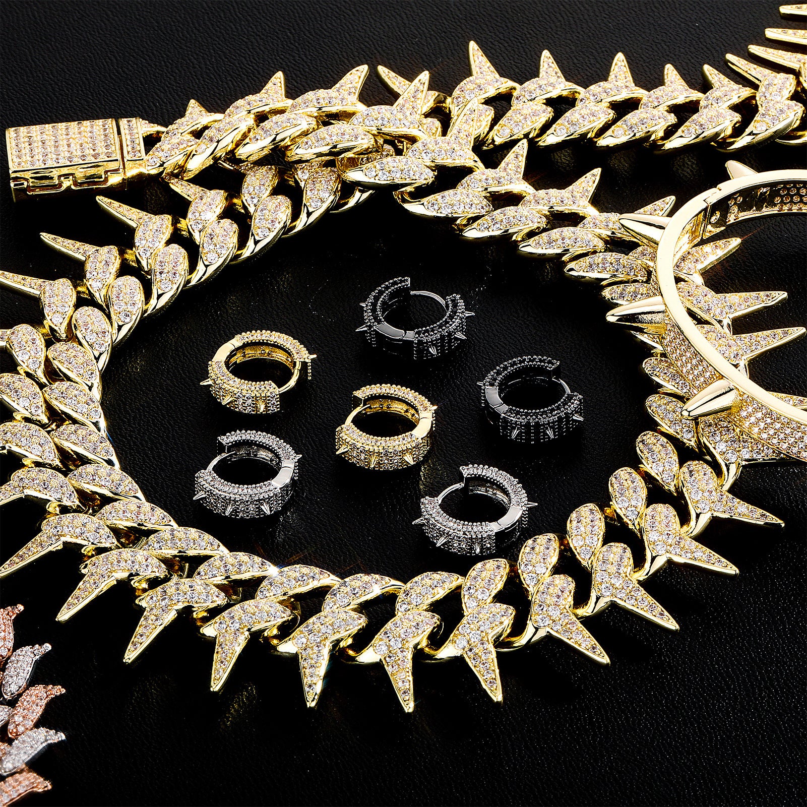 Wholesale Personalized thorn earrings cool hip-hop style earrings