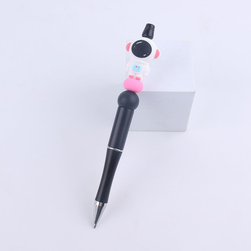 Wholesale Handmade Bead Pen Cartoon Rocket Astronaut Silicone Ballpoint Pen
