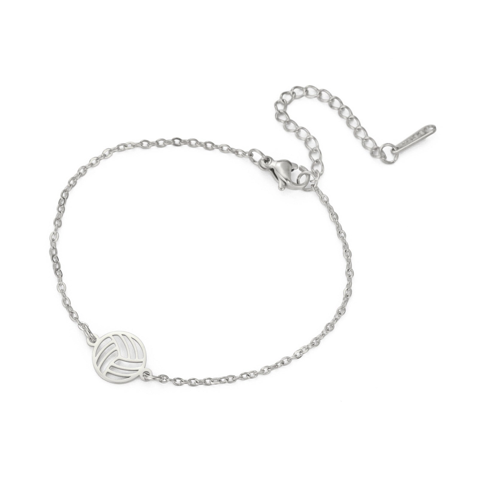 Wholesale Double Hole Volleyball Basketball Pendant Stainless Steel Bracelet