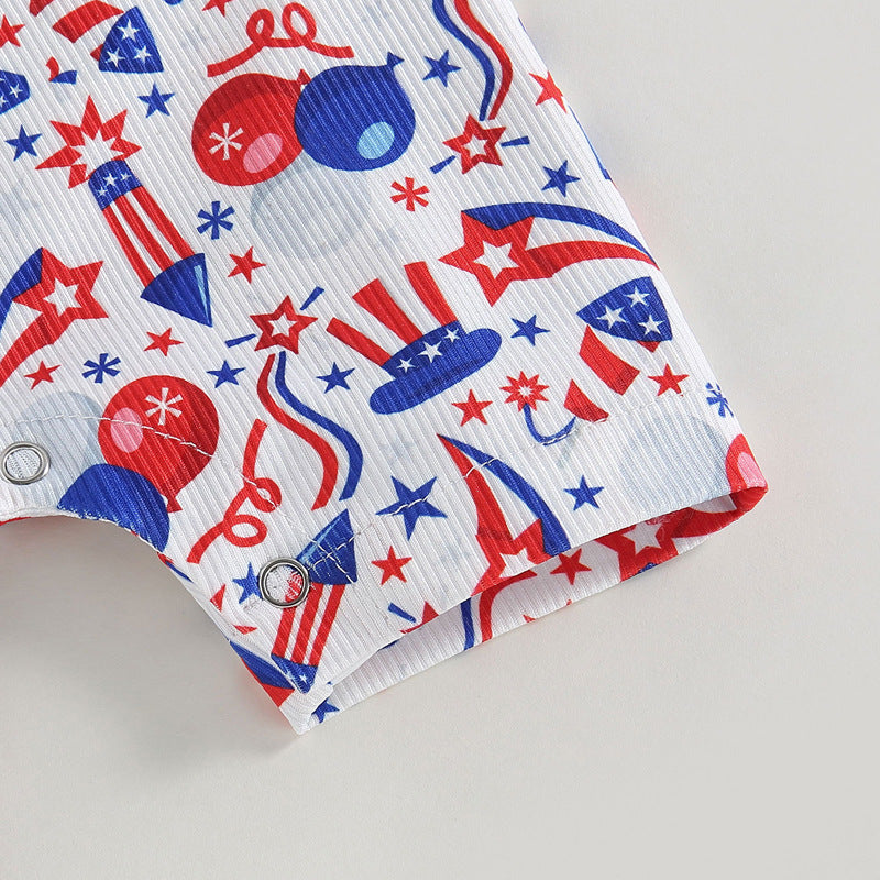 Wholesale Cotton Children's Independence Day Jumpsuit
