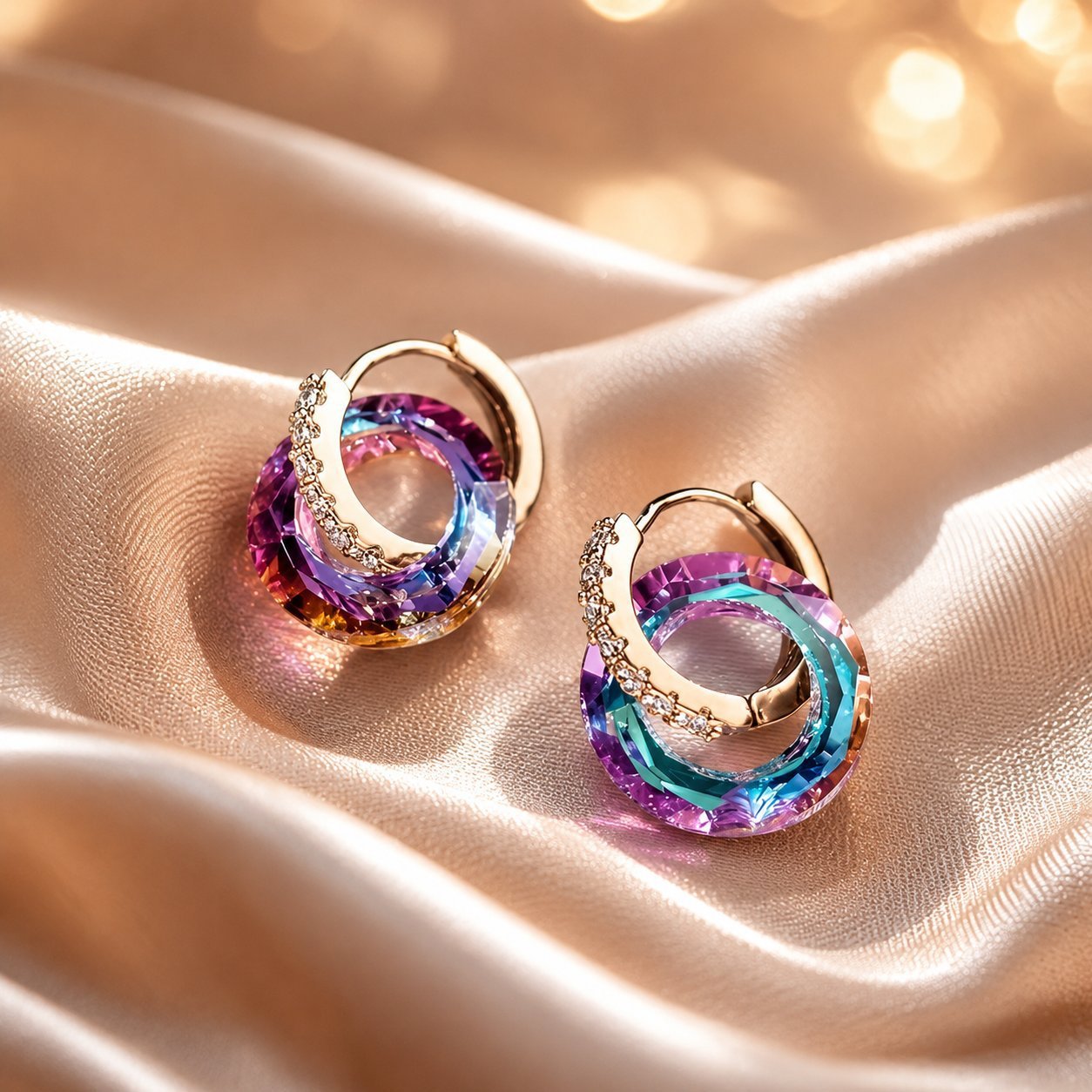 Wholesale Stylish Minimalist Crystal Hoop Earrings For Women Fashion Jewelry Accessory Gift