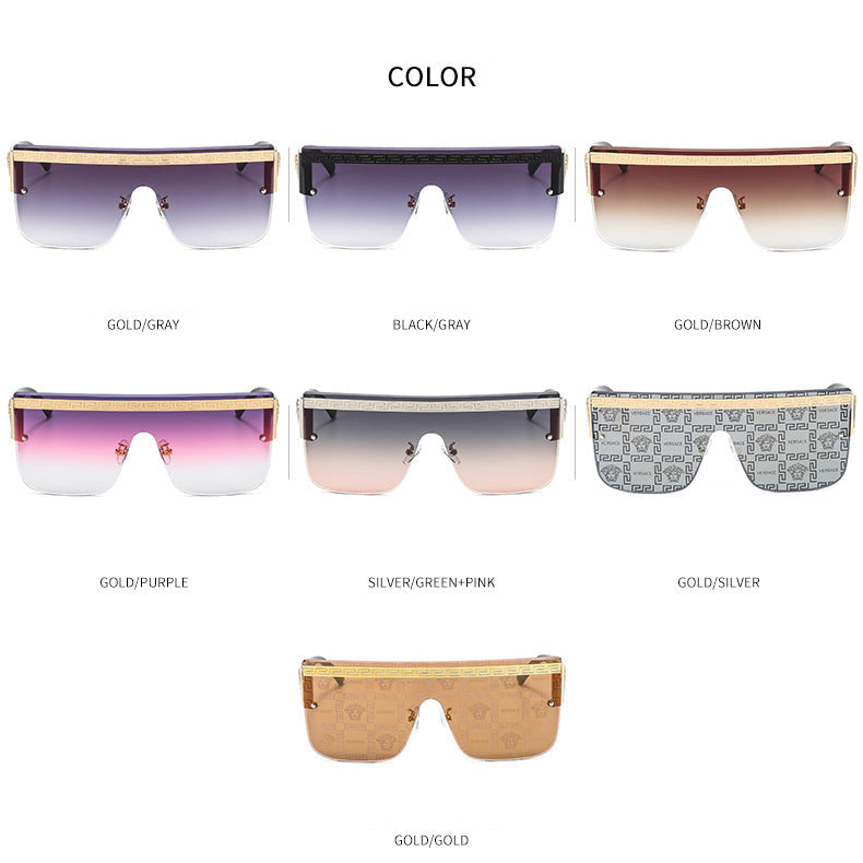 Wholesale Personalized One-Piece Eyebrow-Cut Sunglasses Men' s and Women' s Modern Sunglasses